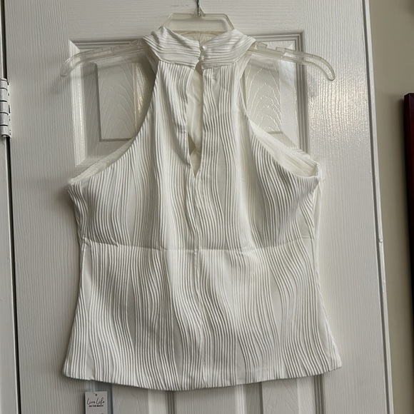 NWT Cupshe white tank top with pattern size Large - Picture 2 of 3